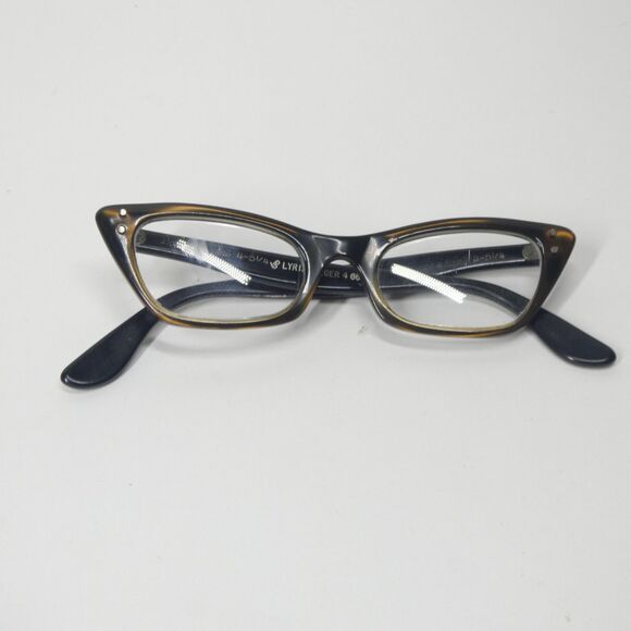 Bausch & Lomb 4-5 1/4 Vintage Cat Eye Glasses Frames Cateye MCM 1960s - Picture 3 of 13